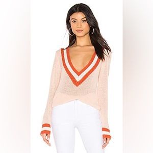Bobbie V Neck Sweater in Light Pink Multi
superdown